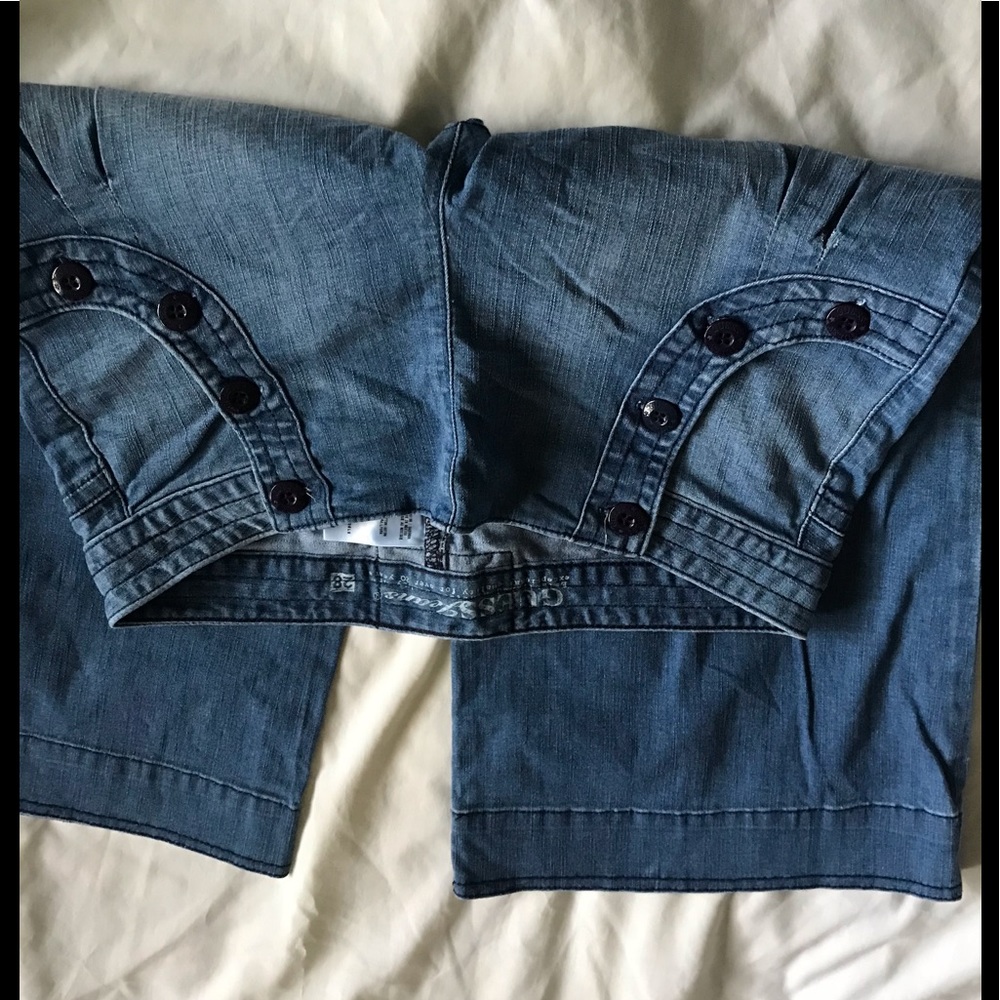 Vintage GUESS JEANS , size 28 , women’s blue midi length blue  jeans